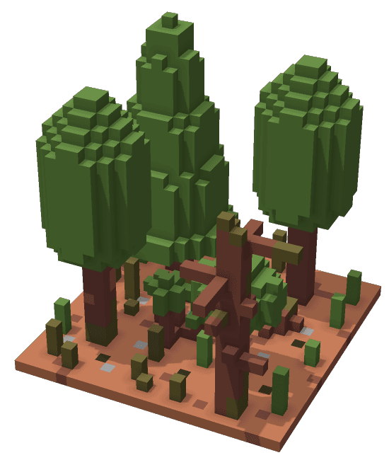 Generation and Render of 2D Map with Terrain in Dart + Flutter. Adding Forest Spots. Part 2