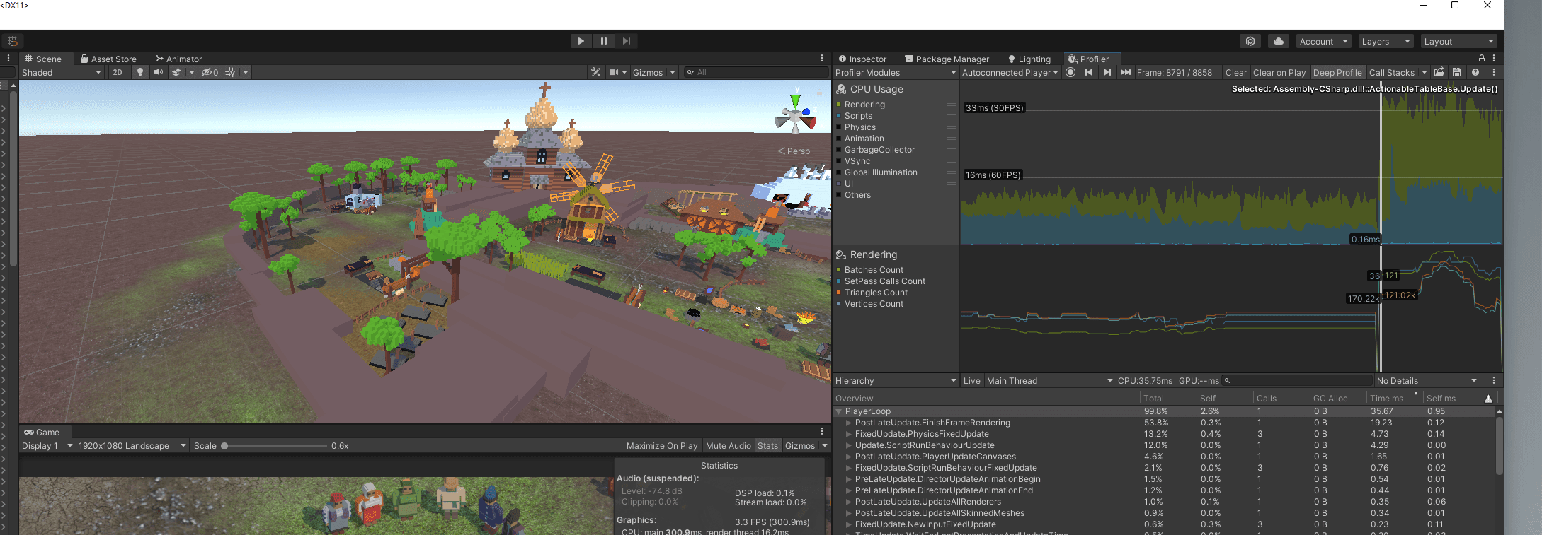 Performance Gains in Unity. How I went from 15 to 60 FPS